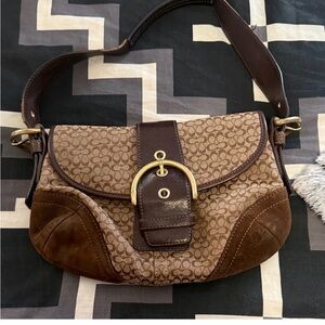 Coach Brown and Tan Shoulder Bag